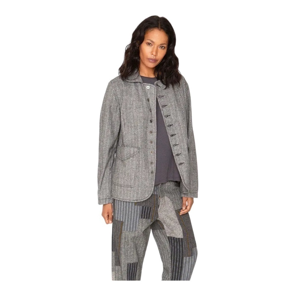 Sandrine Rose Gray Empire Wool Blend Button Front
Jacket NWT